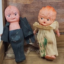 Vintage 1920s Celluloid Kewpie Bride and Groom, Cake Topper Made In JAPAN
