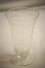 Clear Depression Glass Parfait Tumbler Etched Daisies Vertical Panel Footed