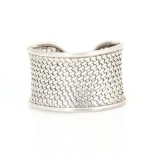 Mashed Wire Cuff Bracelet Silver Bohemian Adjustable Large Cuff Simple Ethnic