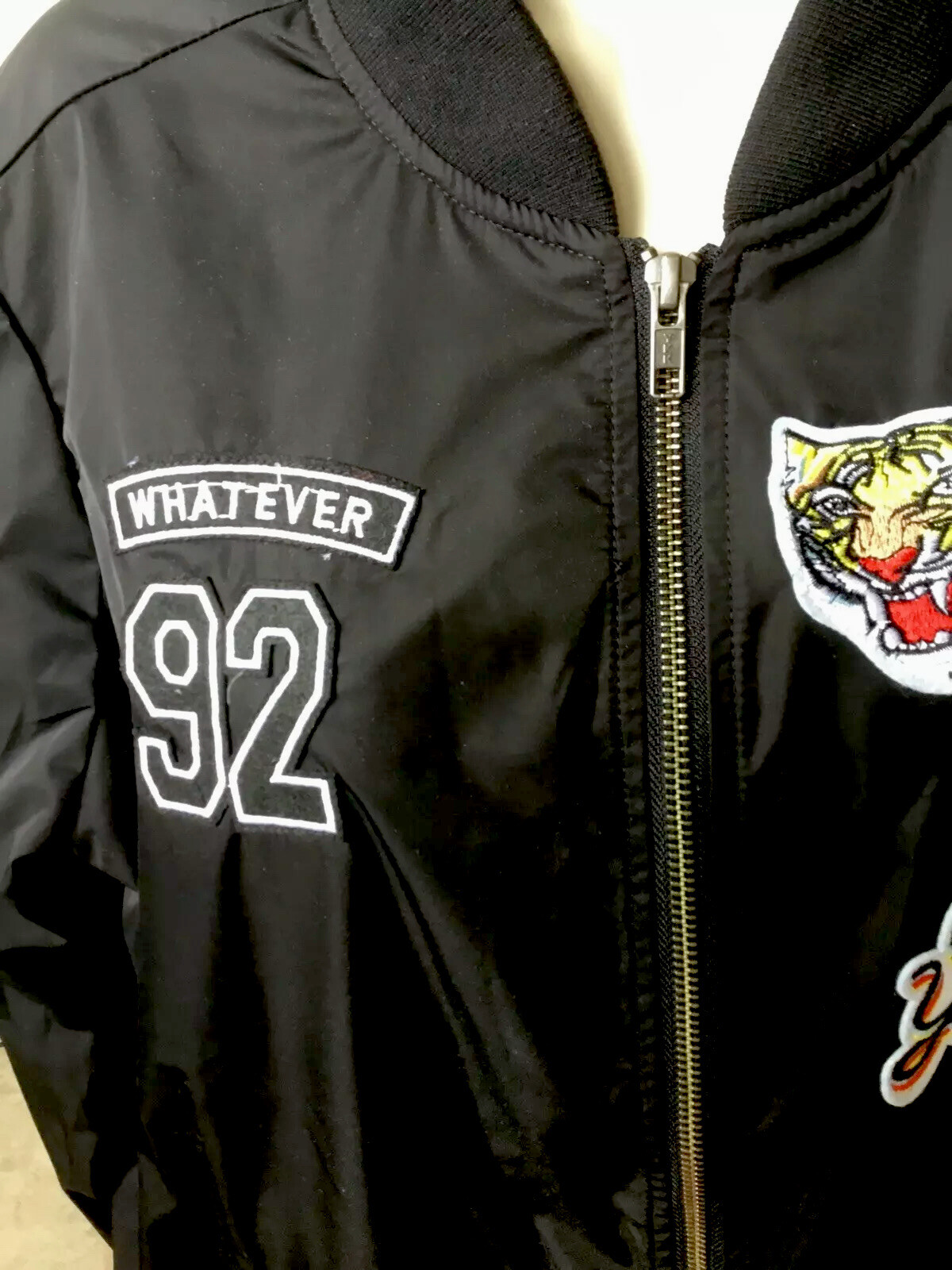 Torrid Patch Bomber Jacket Black Zip Up Pockets T… - image 5