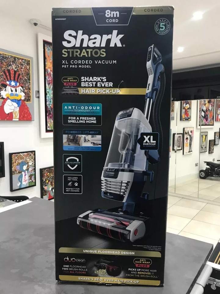 SHARK Stratos Anti Hair Wrap Pet AZ3000UKT Upright Bagless Vacuum 5YR