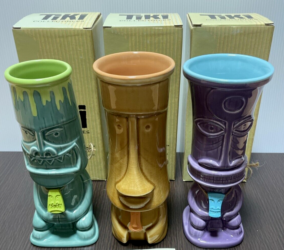 Rare Tiki Collectibles by SHAG Mug Tumbler Set of 3 Josh Agle Art