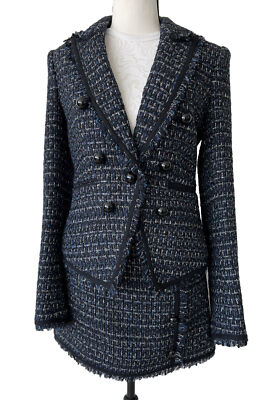 Veronica Beard Cooke Dickey Jacket Navy Metallic Tweed Size 4 ASO Gossip Girl