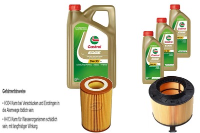 Inspektionspaket Castrol EDGE Titanium 5W-30 LL 8L für Audi A5 Cabriolet S5