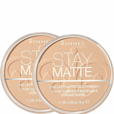 (2 Pack) NEW Rimmel London Stay Matte, Pressed Powder,Sandstorm 004, 0.49 Oz