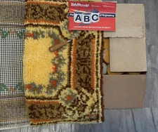 Shillcraft Latch Hook Rug Kit Vintage Yellow Brown Floral 43"x22" In Box