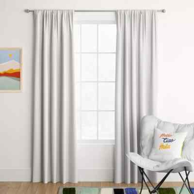  1 Pair Room Darkening Heathered Window Curtain Panel - Room Essentials Offwhite