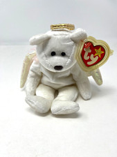 NEW WITH TAGS TY Beanie Baby - HALO the Angel Bear 8.5 inch . Mint 3-3671 