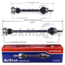 SurTrack Pair Set 2 Front CV Axle Shafts For VW Jetta Rabbit Pickup Scirocco
