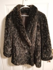 Women's Size 10 Vintage Faux Fur Coat Made In The Usa