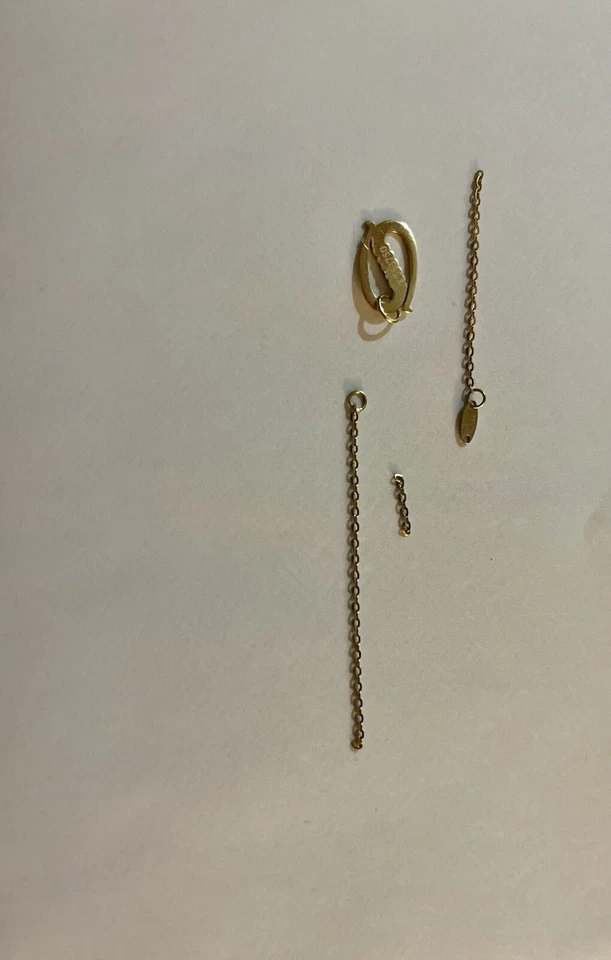 ￼18K Yellow Pure Solid Gold Parts Loop, Chain, Closure, Hook & Lock - Image 2 of 4