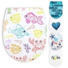 Sedile Wc Thermoplast Bianco Coperchio Del Water Tavoletta Shell Motivo Colorato