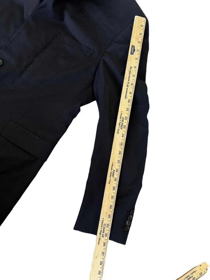 Chaqueta Blazer Abrigo de Nailon Vintage Para Hombre PRADA Traje Sólido Años 90 Negro 44R 54R Foto 3 de 4