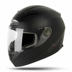 Nitro N2100 Plain Matt Black Full Face Motorcycle Motorbike Crash Helmet Small