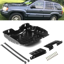 Fuel Tank Skid Plate w/Strap Brush Guard Fit For 99-04 Jeep Grand Cherokee Black