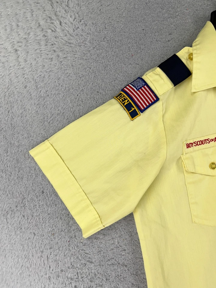 Boy Scouts of America Shirt Womens Large 14-16 Yellow Official Blouse Button Up - Image 3 of 4