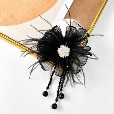 Multi-layer Pearl Feather Flower Patch DIY Clothing Decorative Applique Crafts
