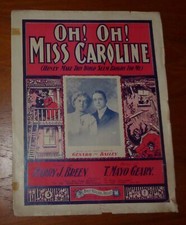 Vintage 1901 Sheet Music - Oh! Oh! Miss Caroline