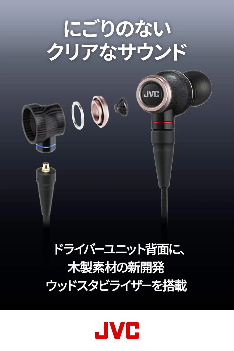 JVC HA-FW01 CLASS-S WOOD series canal type earphone HA-FW01 from
