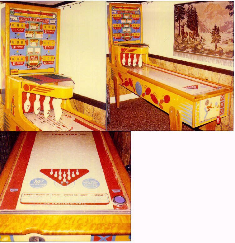 Vintage 1950s Shuffle Alley Puck Bowling Arcade RARE TRIPLE SCORE