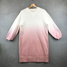Madewell Dip Dyed Sweatshirt Mini Dress XS Pink White Ombre Oversize