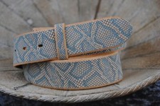 Cintura in pelle "Pitone Vintage" turchese - TW 100 cm