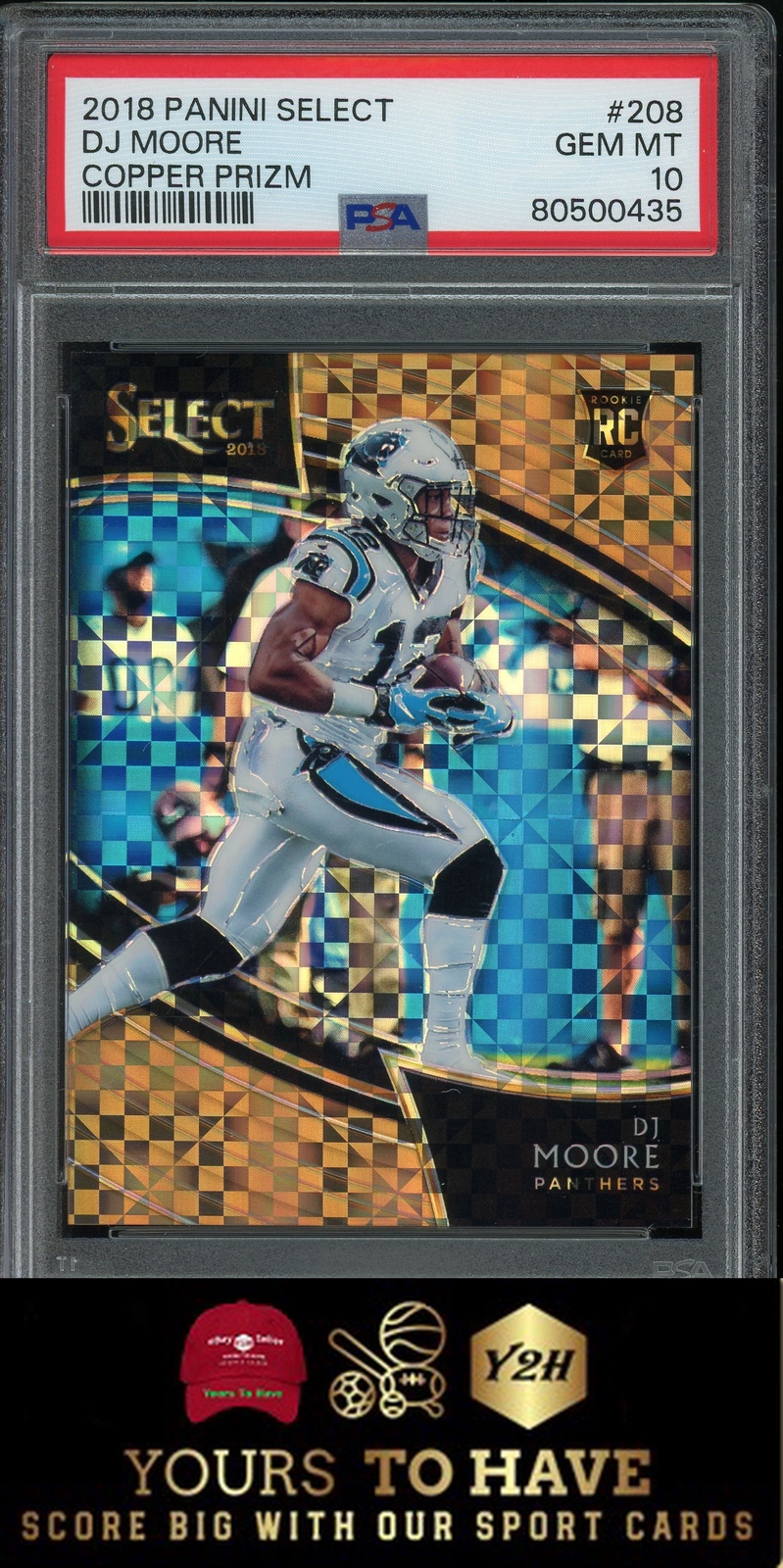 Dj Moore ROOKIE 2018 Panini Select #208 Copper Prizm /75 PSA 10