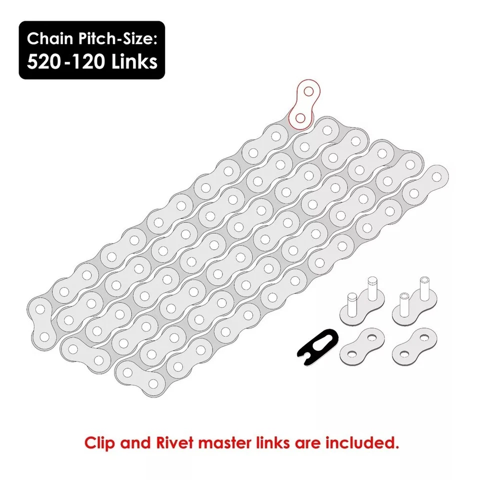 Caltric Drive Chain & Sprockets Kit for KTM 690 Enduro / 690 Enduro R 2008-2022 - Image 3 of 4