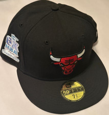 New Era Chicago Bulls 6X NBA Finals Champions Fitted 59Fifty Patch Cap Hat 7 3/4