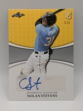 2022 LEAF PERFECT GAME NATIONAL SHOWCASE NOLAN STEVENS 1/1 YELLOW PAPER AUTO 