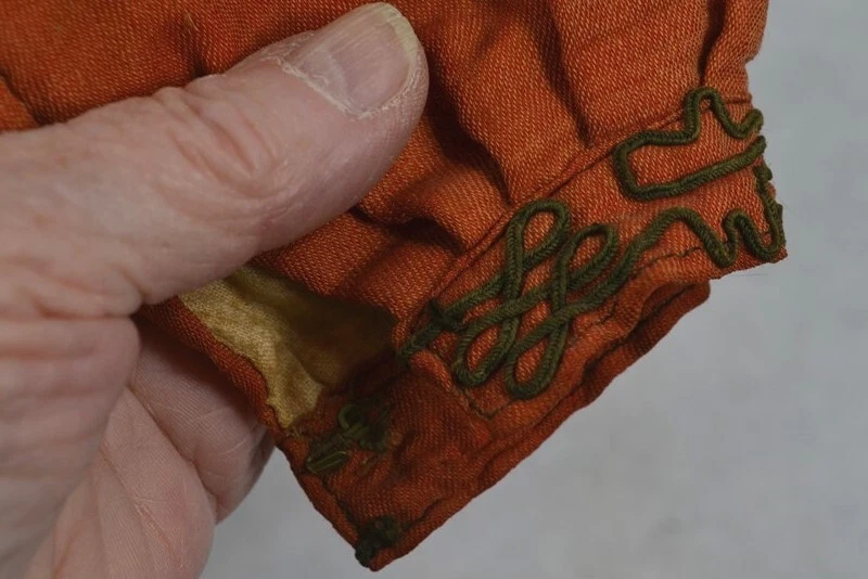 antique bodice top blouse girl child red wool bust 18 in. 19th c mid 1800s - Image 4 of 4