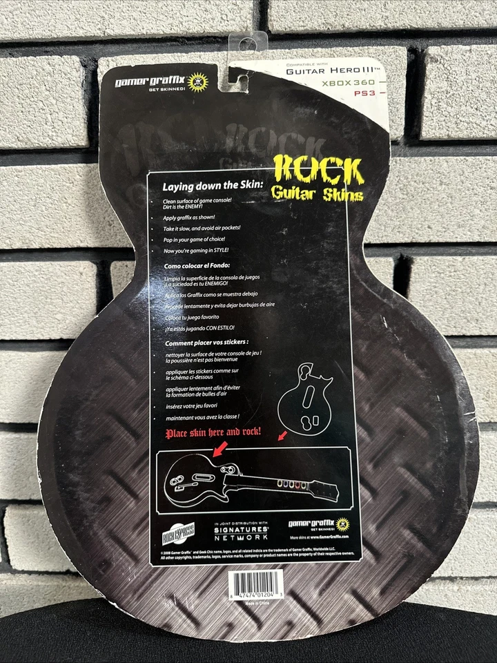 NINTENDO WII Guitar Hero III Slash Guitar Skins Cubierta Gamer Graffix NUEVO Foto 2 de 3