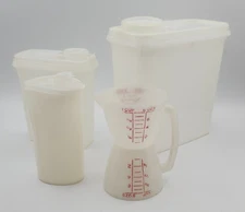 Tupperware lot of 4 Wet Dry Measuring Cup Sweet Saver Store N Pour Cereal