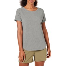 Amazon Essentials Damen Fitness-T-Shirt Rundhals Grau Gr&ouml;&szlig;e