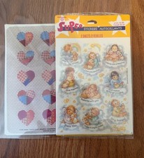 Rare Hallmark Vintage 1994 Ambassador Super Stickers Glitter Angle  Crazy Quilt