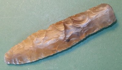 DAGGER TYPE IV. Firedagger! WITH NICE FLAKING. DANISH STONE AGE NEOLITHIC DAGGER