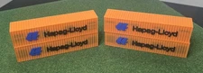 4 Pack HO 1/87 Scale 40' Shipping Containers Hapag-lloyd Road Name FreeShip
