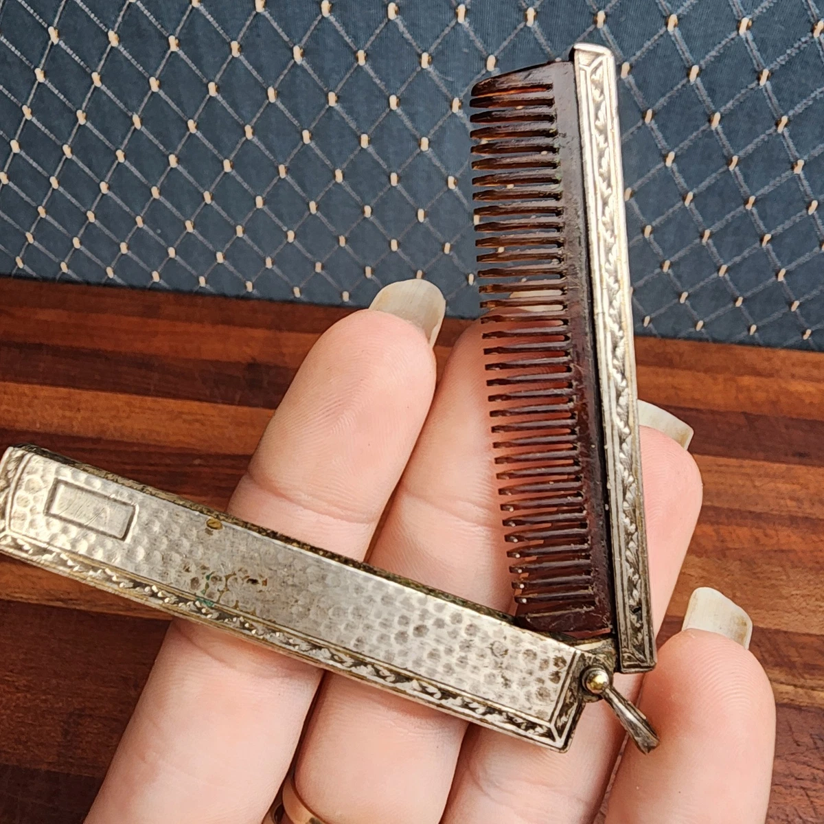 Lot vintage hair comb stick barrette France unmarked display picture 2