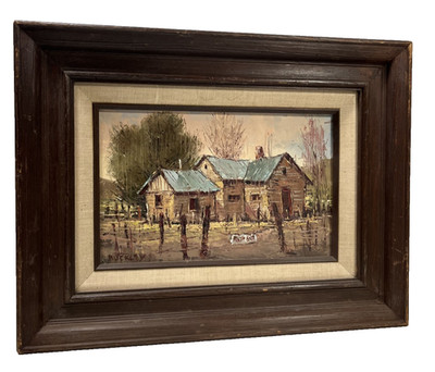 JACK HOWARD BUCKLEY DISNEY STUDIO ARTIST VINTAGE HOUSE LANDSCAPE OIL PAINTING