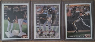 LOT of 3 BARRY BONDS Baseball cards, Base, Insert    