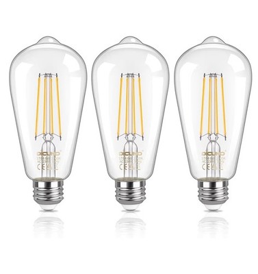 DiCUNO Vintage Edison Glühbirne E27 Edison Schraubbirne ST64 6W entspricht 60W