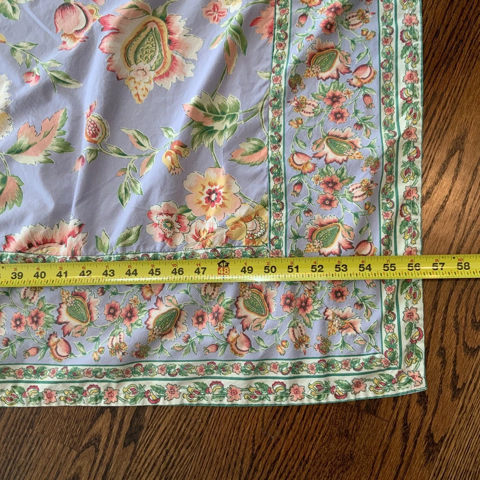 April Cornell Floral Tablecloth Purple Pink Cotton 56 X 94” Border Country - Image 3 of 4