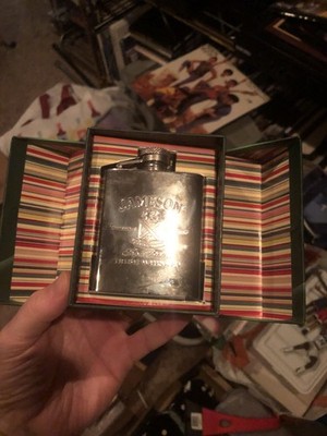 Jameson Triple Distilled Irish Whiskey stainless steel hip flask 3oz