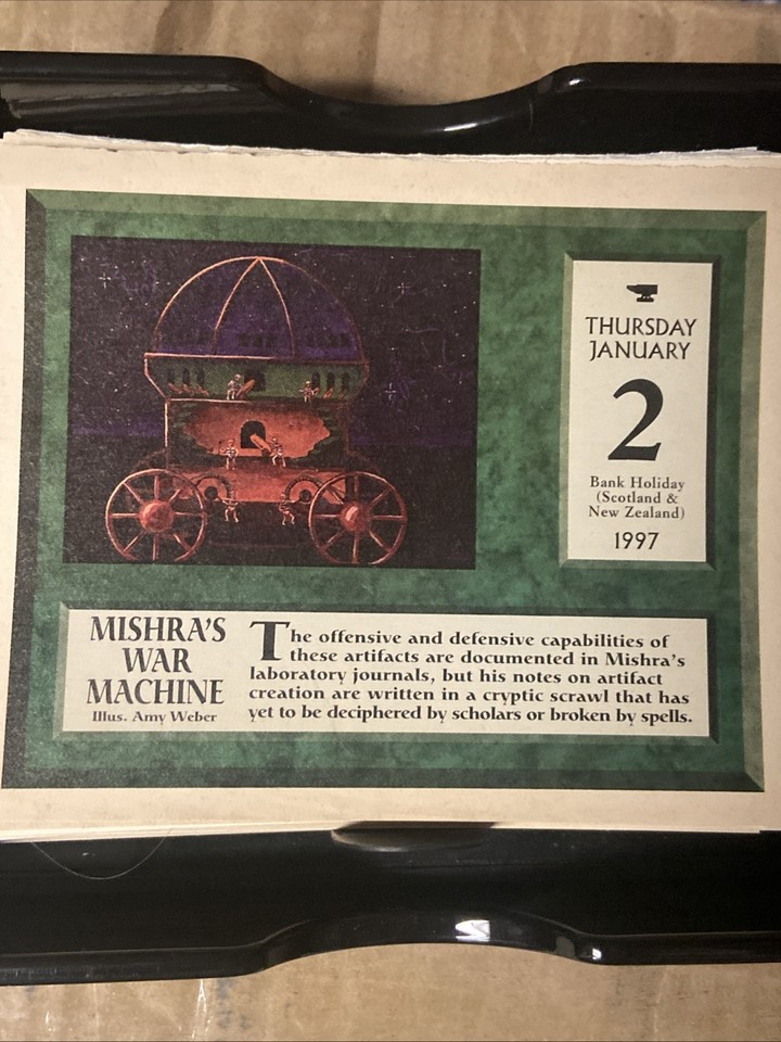 Mishra’s War Machine MTG 1997 Magic desk calendar page January