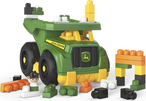 Mega Bloks John Deere Toddler Building Blocks Toy Set, Dump Truck with 25 Pie... - Picture 1 of 6