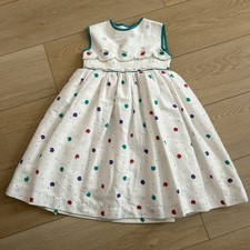 VTG 80s 90s Polka dot apples dress Girls tag Sz 6 Sheer  Eyelet lace Crinoline