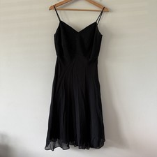 Y2K Vintage Whimsigoth Witchy 100% Silk Dress Size 4 Beaded 90s Strappy Fairy