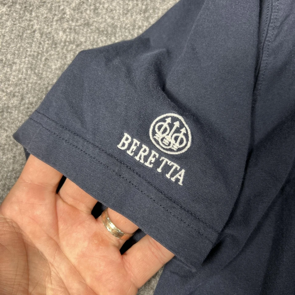 Beretta Shirt Mens XL Navy Cotton Crewneck Short Sleeve Beretta Team Graphic - Image 3 of 4