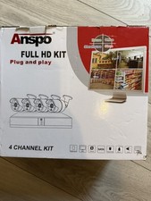 Anspo CCTV Camera System 1080P HD 4CH DVR Home Outdoor Security Kit 2 cam 1tb hd