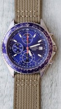 SEIKO Flightmaster 7T92-0CF0 Chronograph Men's Watch. New battery. 1yr Warranty.